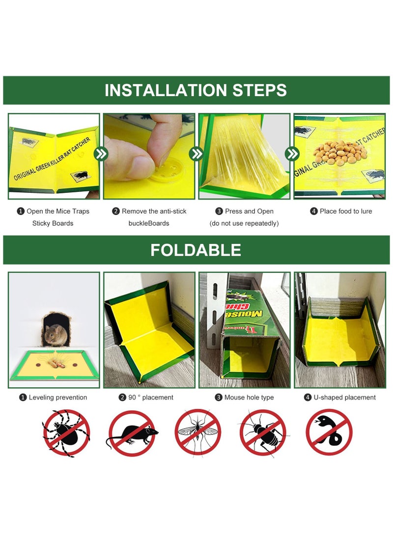 URbazaar - 12 Pcs Set Mouse Traps Indoor,Mouse Glue Traps,Sticky Traps, Glue Boards Professional Strength That Work Capturing Indoor and Outdoor Rat - Image 1