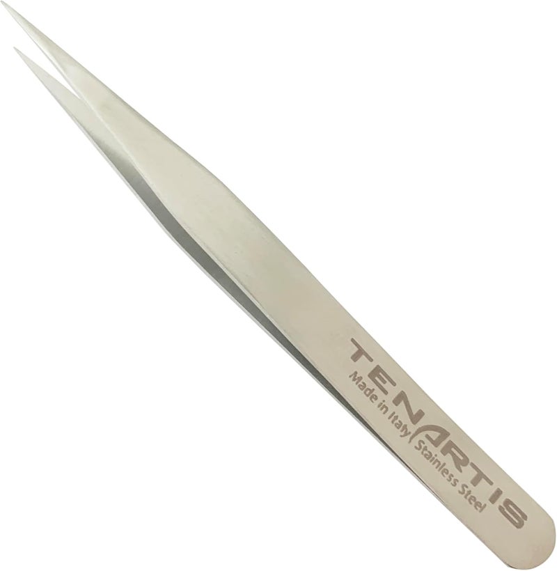 Pointed Hair Tweezers Stainless Steel  Tenartis Made in Italy
