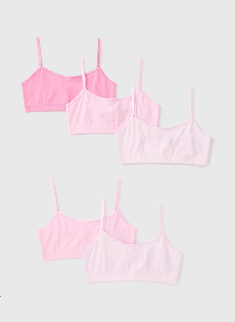 Matalan 5 Pack Pink Crop Tops