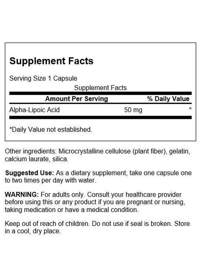 Swanson Alpha Lipoic Acid 50 Milligrams 120 Capsules - Image 2