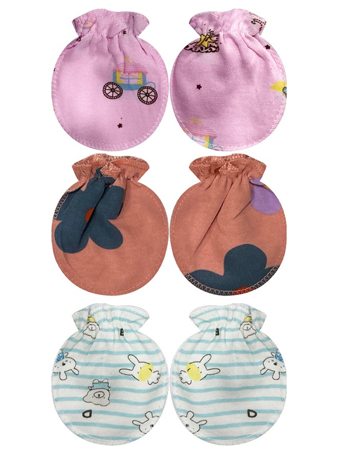 MARGOUN 3 Packs Newborn Baby Mittens Anti Scratch Baby Mittens No Scratch Mittens Baby Gloves for 0-6 Months Boys Girls Multicolour  - Image 2