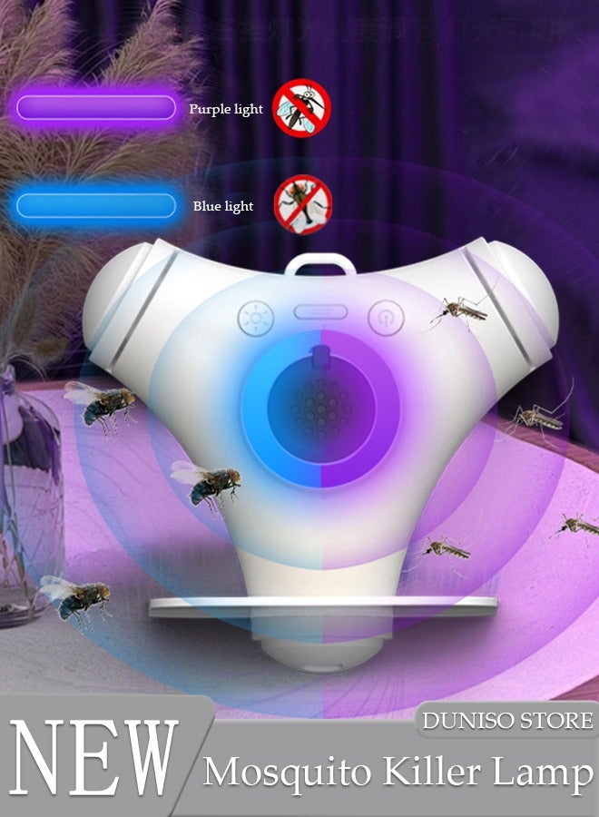 DUNISO Electric Mosquito Killer Lamp High Powerful UV Light Mosquito Zapper Killer, Pest Control Insect Fly Trap with Three Sticky Mosquito Plates Insect Mosquito Flies Killer for Indoor Outdoor Bedroom Gard - Image 1