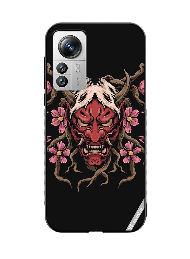 VR CREATIVE Protective Case Cover For Xiaomi 12 Pro Demon Oni Mask Design Multicolour - Image 1