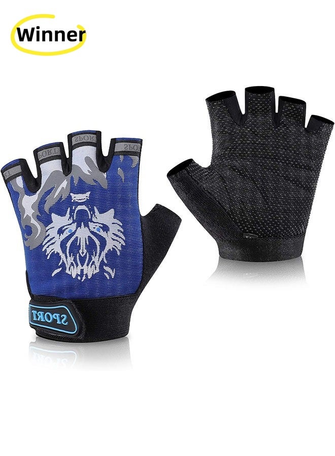 Winner Kids Half Finger Gloves, Sport Gloves Non-Slip Gel Shock Absorbing Gloves for Children Cycling Riding Outdoor Sports - Image 1
