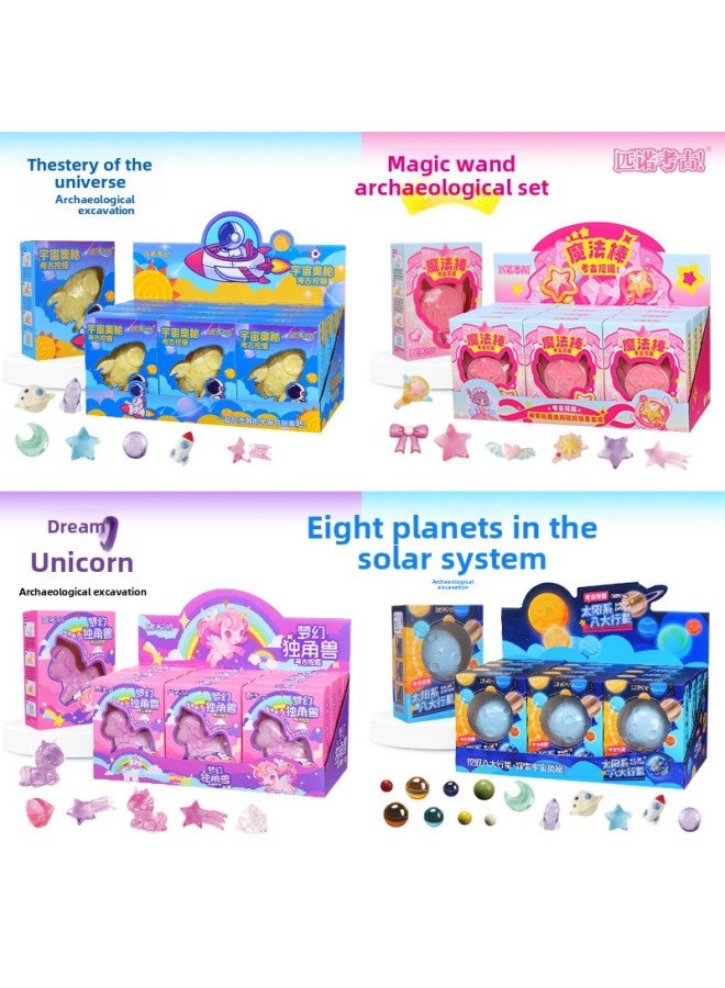 Pinot Children's Handmade DIY Archaeological Digging Toys Girls Digging Gems Blind Box Set Educational Toys Wholesale-Colors:Archaeological Digging Egg Party Series 【Live Edition】】 - Image 4