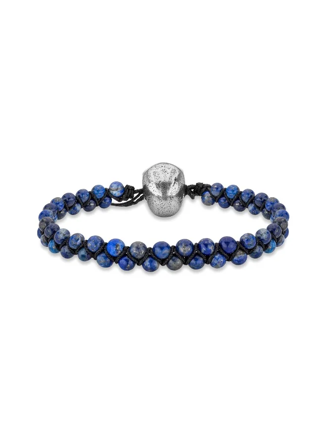 POLICE Tribal Edge Blue Beads Necklace for Men