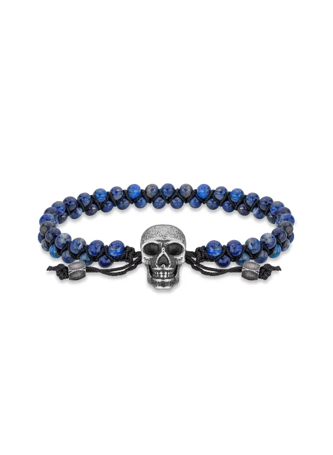 POLICE Tribal Edge Blue Beads Necklace for Men