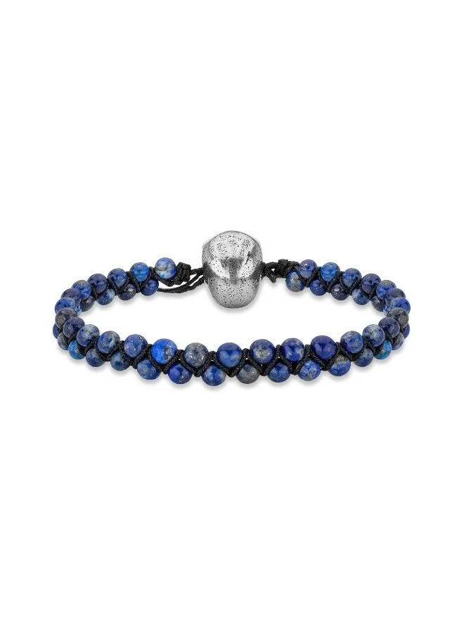 بوليس Tribal Edge Blue Beads Necklace for Men
