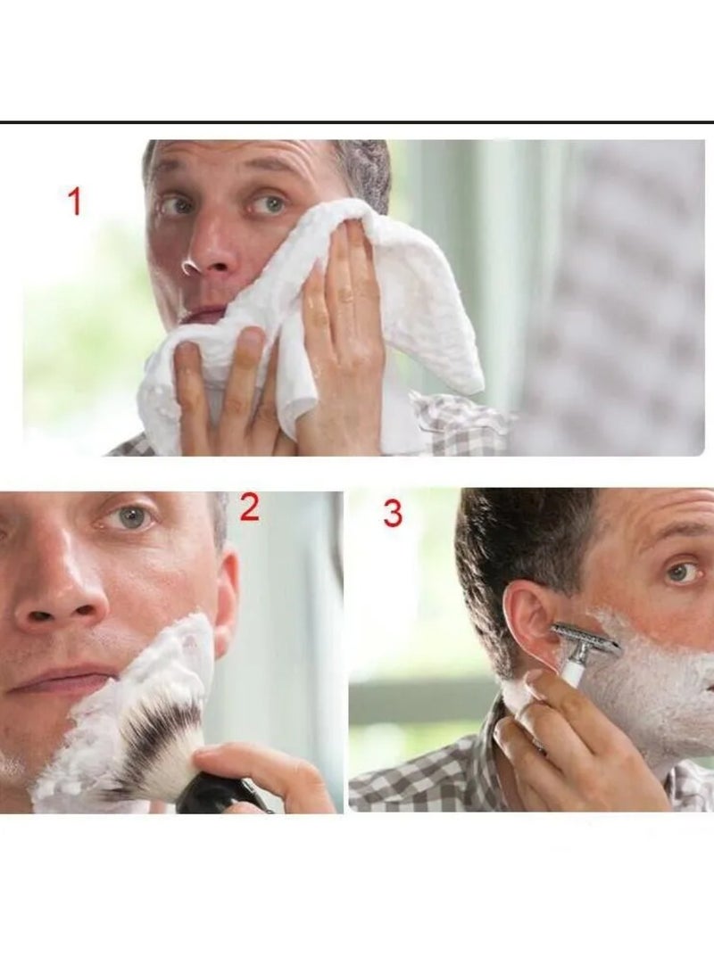Shaving Brush, Shaving Gel Application Brush, Hair Cleaning Brush for Shaving, Face Brush, Beard Shaving Brush, Men Facial Hair Removal Brush for Face and Neck, Face Cleaning Brush after Shaving - Image 2