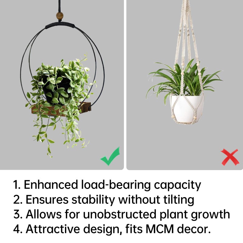 Adnkwolivt Hanging Planter for Indoor Plants - Outdoor Plant Hanger, Mid Century Metal Plant Hanger, Indoor Conner Ceiling, Gift for Mom, Plant Lovers, Housewarming - Image 3