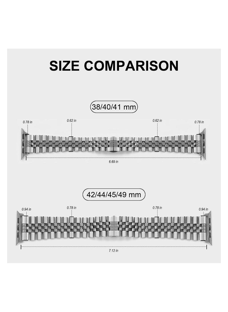 Compatible with Apple Watch Band Series 5 44mm 42mm, Stainless Steel iWatch Band with Butterfly Folding Clasp for iWatch Band Series 5/4/3/2/1 - Image 3