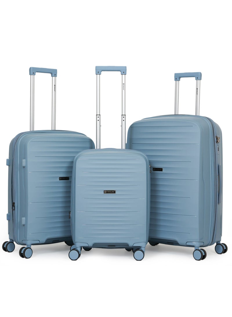 ستار لايف مجموعة الأمتعة 3 قطع PP حقيبة جانبية صلبة 360 درجة عجلات دوارة مجموعة حقائب سفر ترولي مع قفل TSA 20/24/28 بوصة - Image 1
