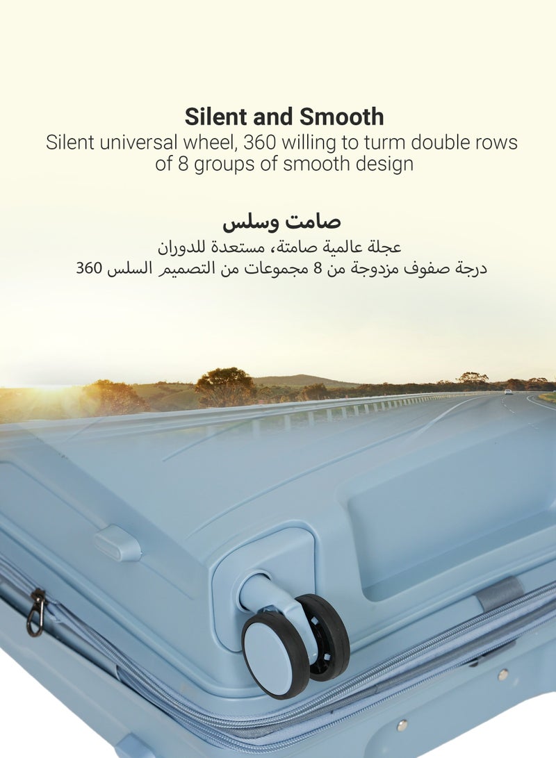 ستار لايف مجموعة الأمتعة 3 قطع PP حقيبة جانبية صلبة 360 درجة عجلات دوارة مجموعة حقائب سفر ترولي مع قفل TSA 20/24/28 بوصة - Image 3