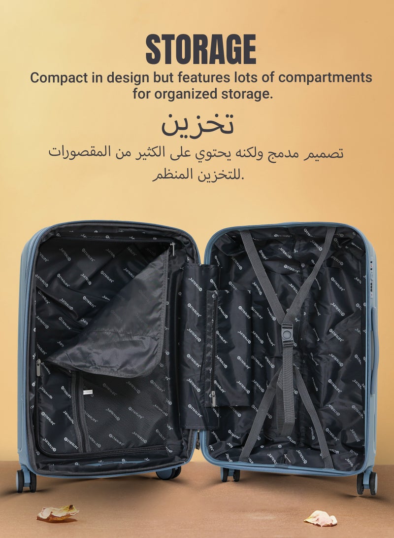 ستار لايف مجموعة الأمتعة 3 قطع PP حقيبة جانبية صلبة 360 درجة عجلات دوارة مجموعة حقائب سفر ترولي مع قفل TSA 20/24/28 بوصة - Image 4