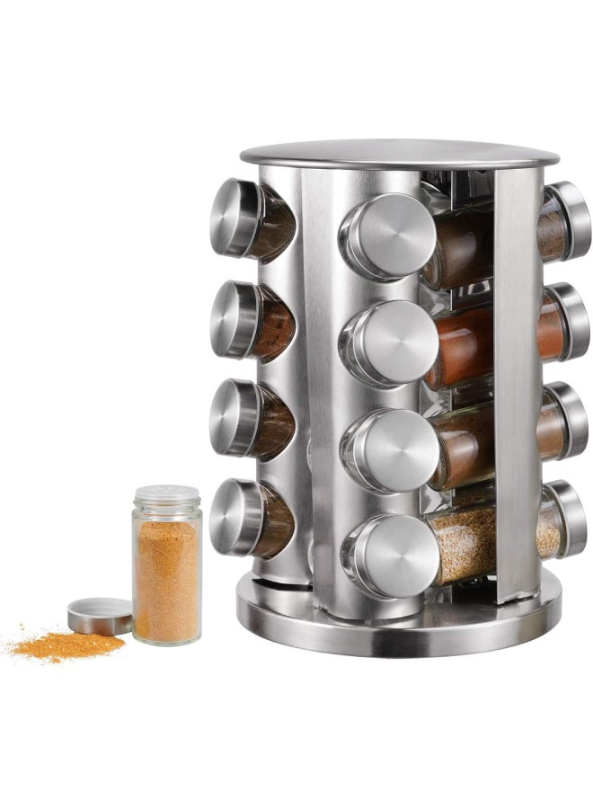 16-Piece Spice Sprinkler Bottle Set Silver/Clear 35 x 25 x 25cm - Image 1