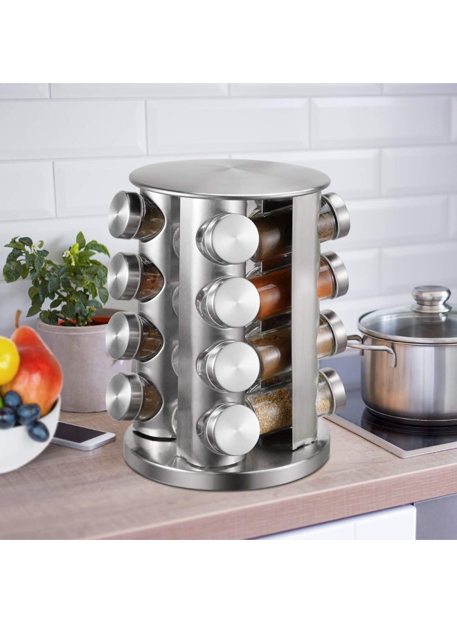16-Piece Spice Sprinkler Bottle Set Silver/Clear 35 x 25 x 25cm - Image 4