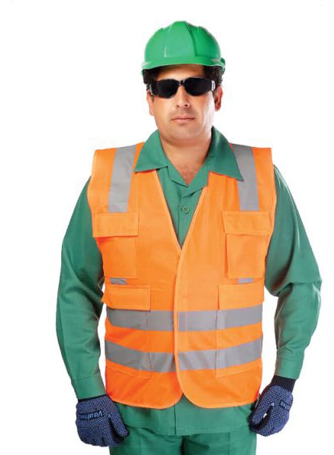 Reflective Safety Vest Green/Grey Large