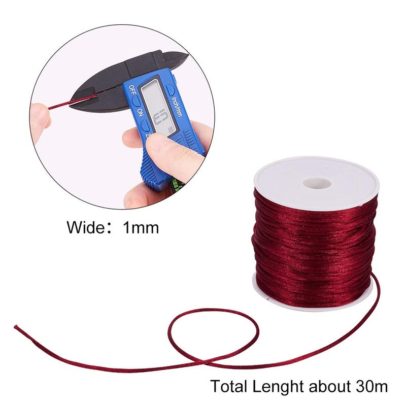 PH PandaHall 600 Yards 1mm Rattail Cord Nylon String Satin Cord 20 Colors Silk Cord Beading String for Necklace Friendship Bracelet Beading MacramÃ© Kumihimo Chinese Knot Dream Catchers Braid Hair - Image 4