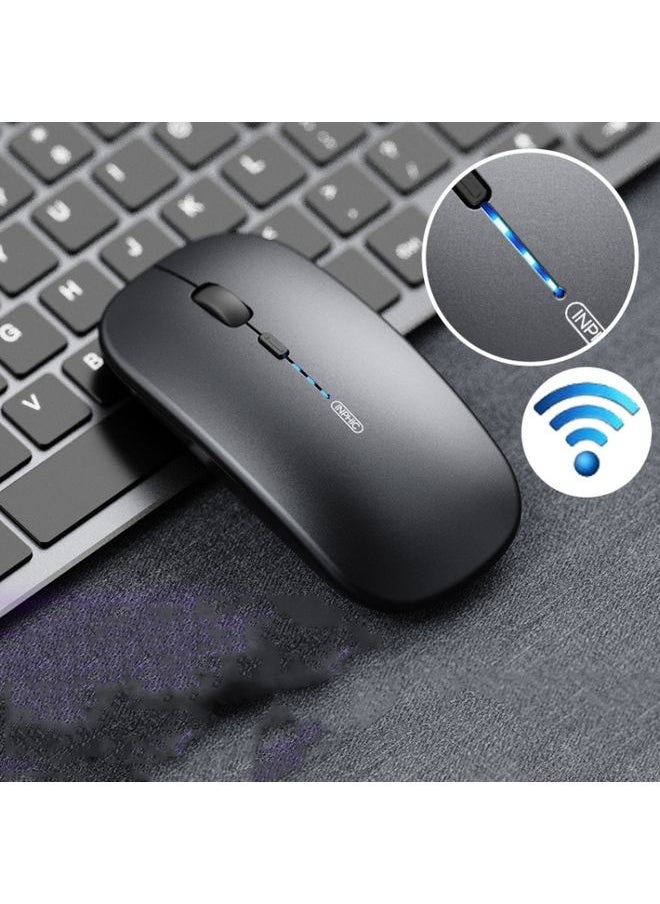 BURAQ Inphic PM1 Office Mute Wireless Laptop Mouse, Style:Battery Display(Metallic Gray)  - Image 1