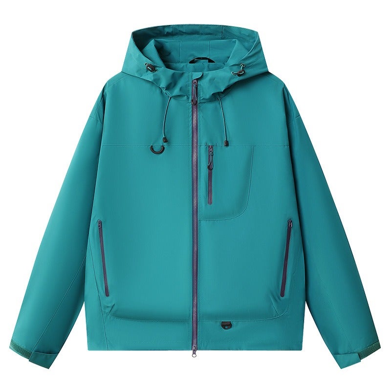 Qi Ta 7870 Outdoor Windproof Waterproof Hooded Jacket for Men Women Youth – Softshell Cargo Mountaineering Windbreaker - Image 1