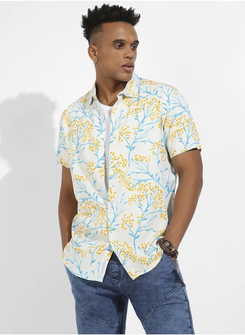 Instafab Plus Floral Strokes Shirt