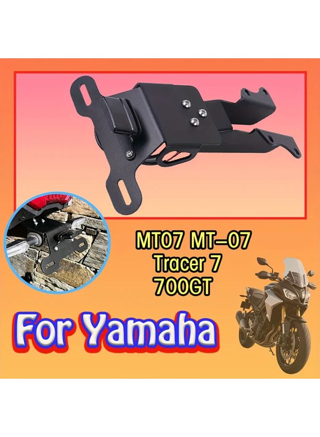 Black Aluminum Alloy License Plate Frame Bracket For Yamaha Tracer 700 GT 2016 2024 - Image 1