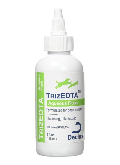 Dechra | TrizEDTA® Aqueous Flush 118ml  used as a valuable long-term therapy for preventing the recurrence of Pseudomonas infection, either as part of a regular ear cleaning regimen