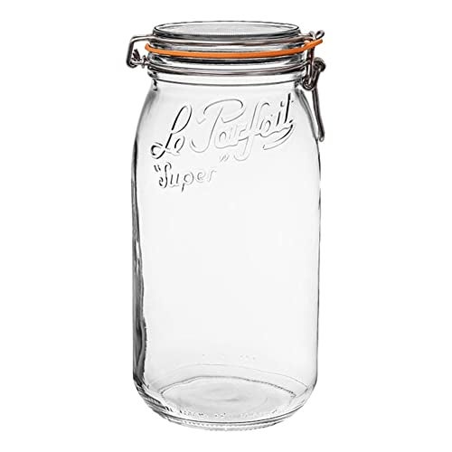 Le Parfait Super Jar - 3L French Glass Canning Jar, Wide Mouth, Airtight Lid (96oz/3 Quarts, 1 pk) - Image 1