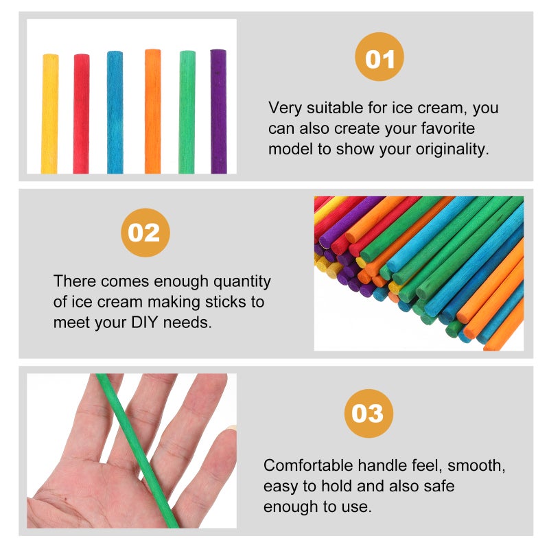 500 Pcs Ice Cream Sticks Ice Cream Making Rods Sticks DIY Ice Cream Supplies - Image 3