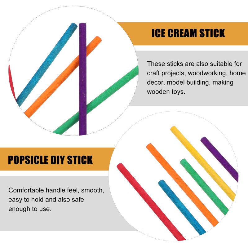 500 Pcs Ice Cream Sticks Ice Cream Making Rods Sticks DIY Ice Cream Supplies - Image 2