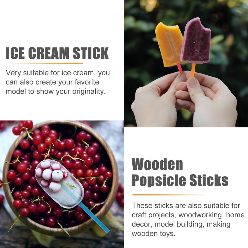 500 Pcs Ice Cream Sticks Ice Cream Making Rods Sticks DIY Ice Cream Supplies - Image 4