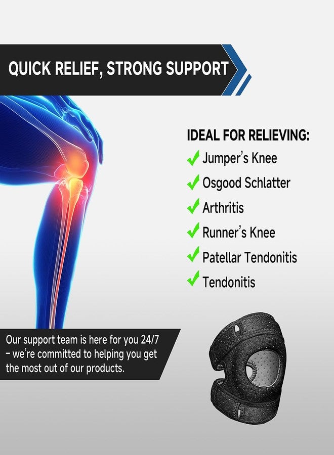 BOKKY Knee Brace for Women Men - Knee Compression Sleeve & Patella Band Support - Adjustable Knee Pads for Running, Injury Recovery, Arthritis - Knee Sleeves for Women and Men - Image 3
