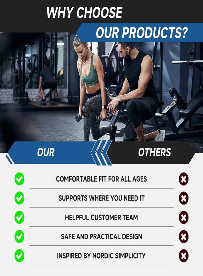 BOKKY Knee Brace for Women Men - Knee Compression Sleeve & Patella Band Support - Adjustable Knee Pads for Running, Injury Recovery, Arthritis - Knee Sleeves for Women and Men - Image 4