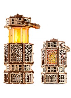 Wood Trick Wood Trick Antique Lantern Luminous LED 3D Wooden Puzzles for Adults and Kids to Build - 2-Mode Lighting - Engineering DIY Project Mechanical 3D Puzzle Model Kits for Adults  - Image 4