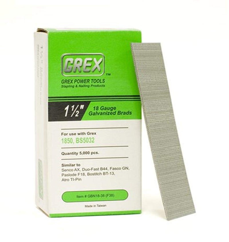 Grex GBN1838 F38 112 In 18 Ga Brad Nails Galvanized 5M