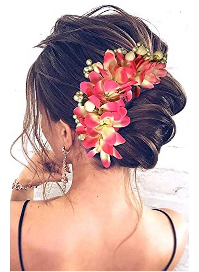 Hair Flare - 2107 Hair Pin Accessories For Women Hair Pins For Wedding Anniversary Pack Of 1 Dark Pink - Image 1