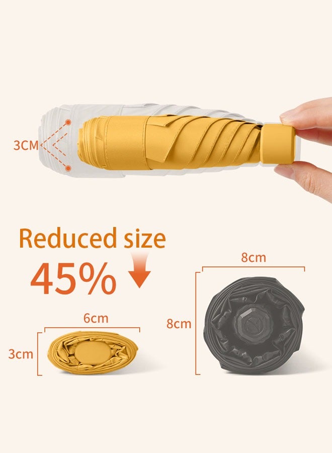 Generic Mini travel sun umbrella Small and compact UV protection umbrella Suitable for sun and rain Lightweight and portable Windproof umbrella with UV protection (black)  - Image 3