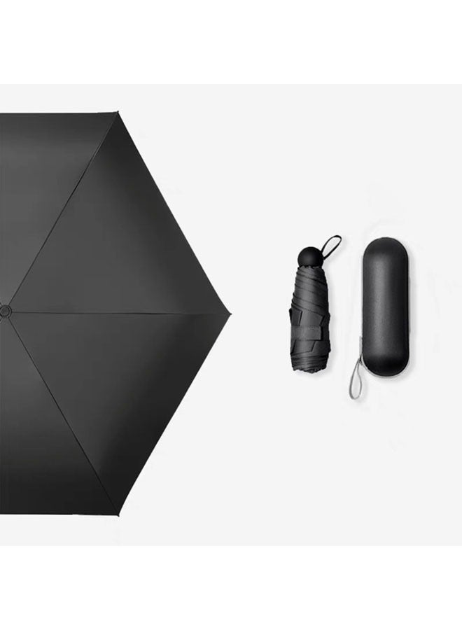 Generic Mini travel sun umbrella Small and compact UV protection umbrella Suitable for sun and rain Lightweight and portable Windproof umbrella with UV protection (black)  - Image 2
