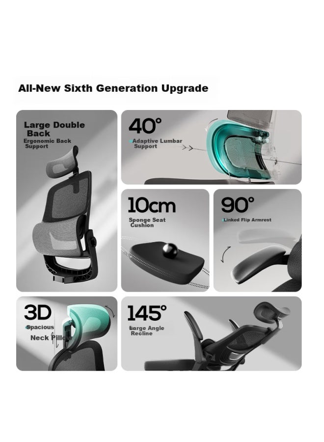 Hbada P1 Second Generation Ergonomic Chair, Computer Chair, Ergonomic Seat, Long-sitting Office Chair, Gaming Chair, Study Chair, High-end Configuratio - Image 1