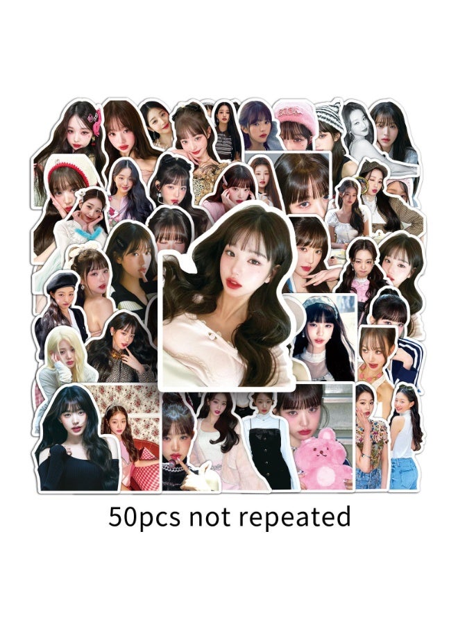 NIBEMINENT 50 Pcs Kpop IVE - Jang Wonyoung Deco Kit Waterproof Stickers, High Definition Printing Bright Colors, Suitable for Laptop Skateboard Luggage Water Bottle Guitar DIY - Image 1