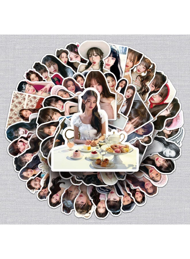 NIBEMINENT 50 Pcs Kpop IVE - Jang Wonyoung Deco Kit Waterproof Stickers, High Definition Printing Bright Colors, Suitable for Laptop Skateboard Luggage Water Bottle Guitar DIY - Image 2