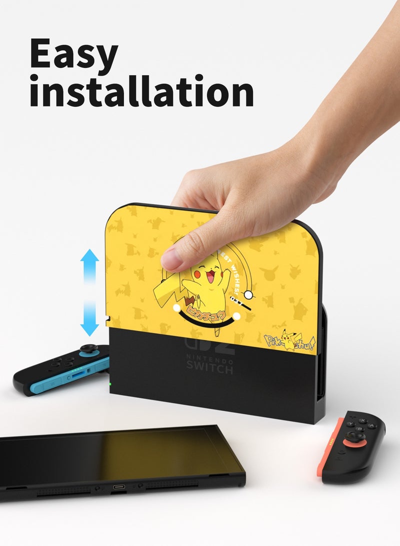 بيكسنست غطاء مزخرف لجهاز Nintendo Switch 2 Dock، مناسب لقاعدة Nintendo Switch 2 Dock، ملحقات قاعدة وحدة التحكم (أصفر) - Image 2