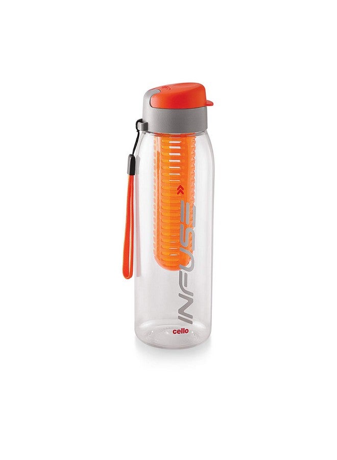 Cello Infuse Plastic Water Bottle | Detox Bottle With Infuser Chamber | Leakproof Plastic Bottle With Wide Mouth Opening | Ideal For Gym, Office, Travel | Set Of 5, 800Ml, Assorted - Image 2