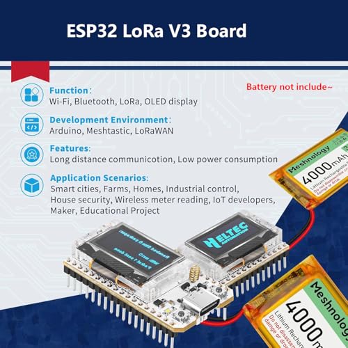Meshnology ESP32 LoRa V3 Development Board with 0.96" OLED Display SX1262 CP2102 Module Board with 863-928MHz Antenna for Arduino Meshtastic LoRawan IoT Intelligent Scenes - Image 2