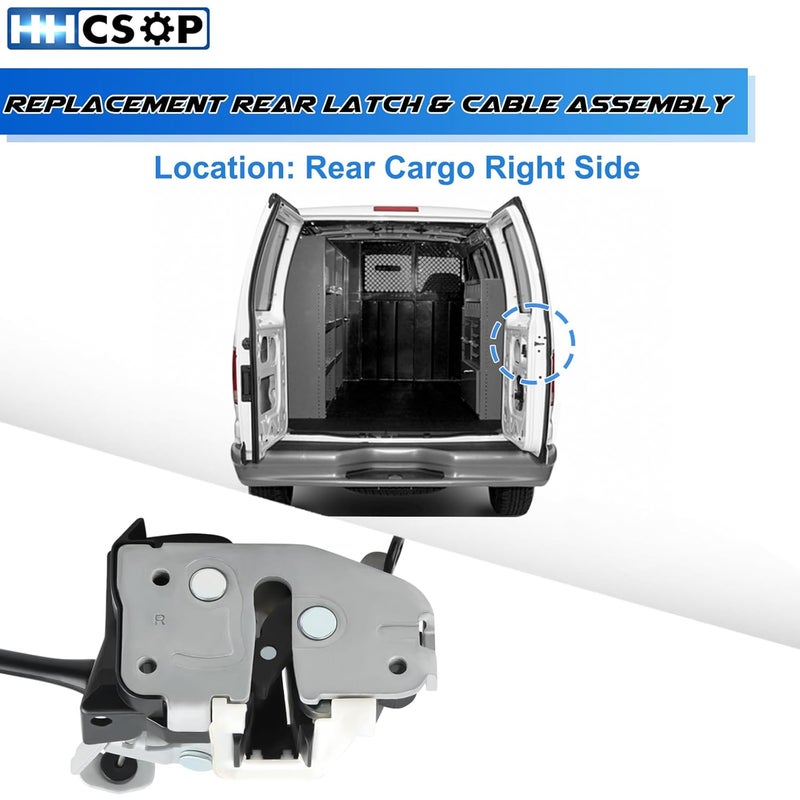 HHCSOP Rear Cargo Door Lock Latch & Cable Assembly for Ford Vans - Image 2