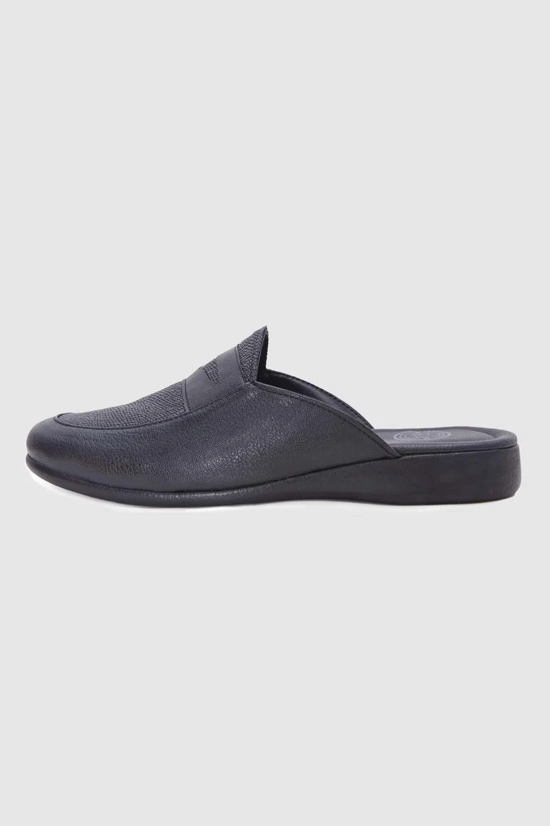 D'S DAMAT Ds Groom Black Patterned Guest Dowry Groom Home Men's Slippers
