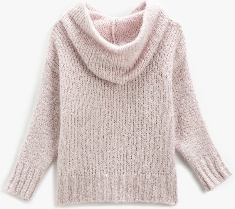 KOTON Hooded Knitted Sweater Basic Soft Textured Long Sleeve