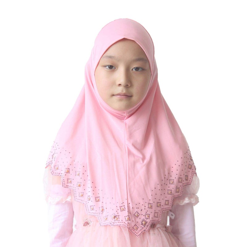 Modest Beauty حجاب جميل للفتيات/الأطفال - حجاب رأس بقطعة واحدة مسلم أميرة مع قماش تشيكي - Image 1