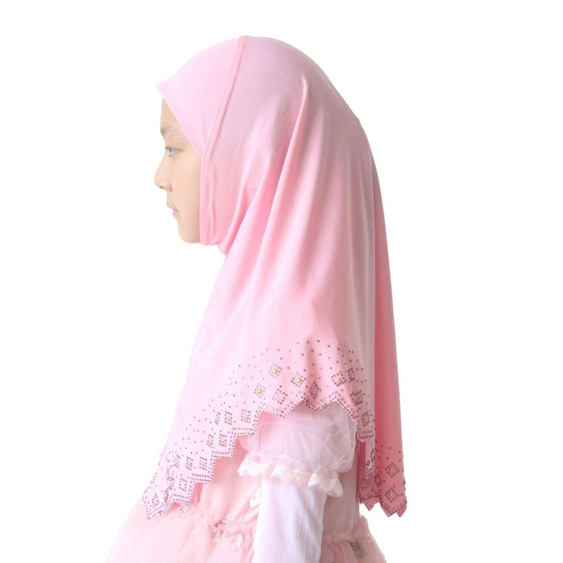 Modest Beauty حجاب جميل للفتيات/الأطفال - حجاب رأس بقطعة واحدة مسلم أميرة مع قماش تشيكي - Image 2