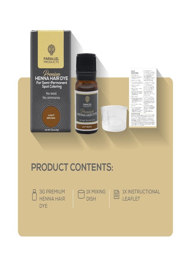 Parallel Products Spot Color Henna Kit - Henna Hair Dye - 3 grams - Tint for Professional Spot Coloring - With Mixing Dish - Covers Grey Hair - Root Touch Up (Light Brown) - Image 2